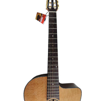 Guitare de jazz gypsy Aiersi à table en cèdre massif avec trou ovale, archtop vintage, instrument à cordes acoustique bluegrass, logo personnalisé, fabrication chinoise