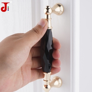 Poignées de porte en cristal transparent et noir 96/128 mm, en alliage de zinc, modernes, pour meubles, cuisine, salle de bain, armoire, tiroir, penderie - Product Image 2