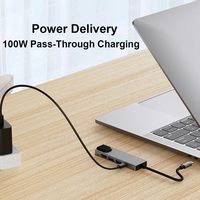 Base de Conexión para Disco Duro Multifunción SY 5 en 1: HDMI 4K, Ethernet 100M, Puertos USB 3.0 Tipo C para Computadora Portátil