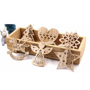 Nouveau flocon de neige cheval à bascule étoile à cinq branches arbre d'amour arbre de noël décorations suspendues petites pièces de <span class=keywords><strong>bois</strong></span> pendentif <span class=keywords><strong>en</strong></span> <span class=keywords><strong>bois</strong></span> - Product Image 6