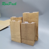 Sac en papier kraft brun bon marché de bonne qualité à deux couches avec impression de logo personnalisé pour le pain