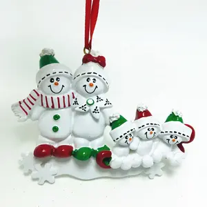 Wholesale Custom Family Of 5 Resin Personalized Christmas Tree Ornaments