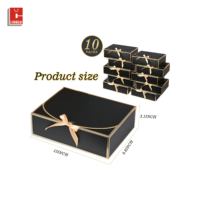 Boîtes cadeaux personnalisées en carton noir pour vêtements, cosmétiques, bonbons, emballages en papier