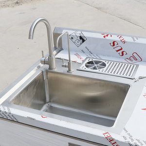 Comptoir de bar à eau en acier inoxydable 304 brossé mat sur mesure, pas cher, avec pieds réglables en hauteur, pour <span class=keywords><strong>cuisine</strong></span> commerciale - Product Image 3