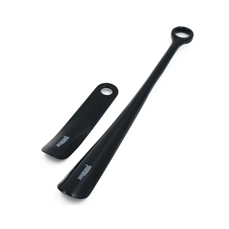 S&J New Products Custom Black Extra Long Handle Plastic Shoe Horn Hotel Supplies Promotion Customized Logo Shoe Horn For Home