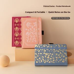 Petit carnet A6 portable, livre de poche, pages intérieures à points colorés, personnalisable, rétro, avec dorure, agenda - Product Image 2