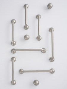 Cream Style Brushed Nickel Curved Cabinet Pull Handles Zinc Alloy Round Base Drawer Pulls for Kitchen Cabinet Wardrobe - Product Image 6