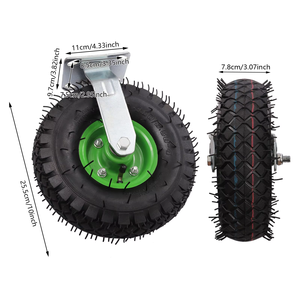 Rueda Inflable Giratoria con Bloqueo de 8, 10 y <span class=keywords><strong>12</strong></span> Pulgadas, Resistente a Pinchazos, de 4 Capas, para Carrito de Jardín, Invernadero y Carretilla - Product Image 2