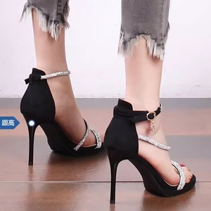 2026 Designer Luxury Rhinestone Glitter High <b>Heel</b> Sandals <b>Sparkly</b> Crystal Inlaid Women Evening Party Dress Footwear - Product Image 2
