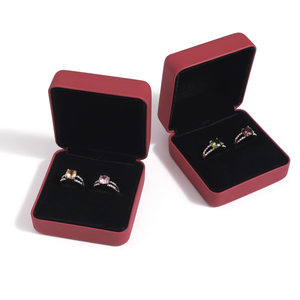 High-End Customized Leather Jewelry <b>Box</b> Iron <b>Ring</b> Necklace Pendant <b>Box</b> Bracelet Velvet Packaging Square <b>Box</b> Wholesale - Product Image 4