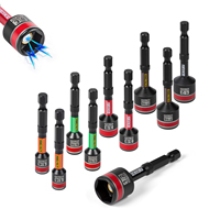 GEiNXURN Embout de tournevis à douille magnétique impérial coloré, tige hexagonale 1/4 po, 2,56 po (65 mm)