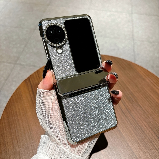 New Luxury Ultra Premium Sparkling Rhinestone Foldable Phone Case Flash Plating for Samsung Galaxy Z Flip 7 6 Huawei Pocket2