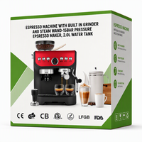 Machine à café expresso semi-automatique électrique avec broyeur intégré, trémie à grains, buse vapeur en acier inoxydable, pour usage domestique et hôtelier