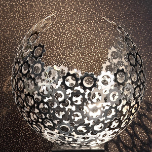 K020 Acero inoxidable bola grande tallada escultura decoración Metal bola hueca arte moderno abstracto hogar exterior borde Decoración - Product Image 2