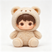 Poupée en peluche personnalisée OEM ODM avec visage en vinyle, corps en peluche doux et moelleux, personnage d'anime personnalisé, jouet en peluche cadeau