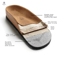 Chaussures confortables et douces en cuir suédé véritable, design personnalisé de haute qualité, style Bken Muller, pantoufles à semelle en liège