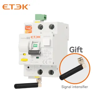 ETEK Tuya-Disyuntor inteligente con WiFi, RCBO, control remoto, protección contra cortocircuitos, 2P 16A 25A 32A 40A 63A EKR3L