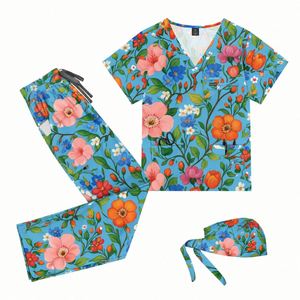Conjunto de Uniformes Médicos Personalizados con Estampado Encantador, Uniformes de Enfermería de Algodón Elástico para Hospital - Product Image 3