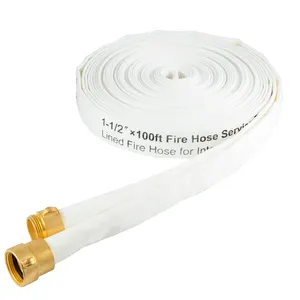 Sistem perlindungan kebakaran FM UL PVC lapisan pemadam kebakaran pipa Polyester selang api putih