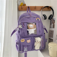 Tas Ransel Kawaii Tas Ransel Lucu untuk Remaja Perempuan Anak Sekolah Tas Buku Tas Ransel Perjalanan Kapasitas Besar Tas Sekolah Kanvas Estetis
