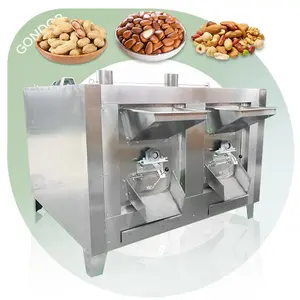 Automatic 3 Drum Commercial Soybean Roller Hot Peanut Sesame Seed Shell Roaster Roast Machine with Steam