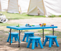 Table et chaises pliantes en plastique pour enfants, jardin, camping, pique-nique