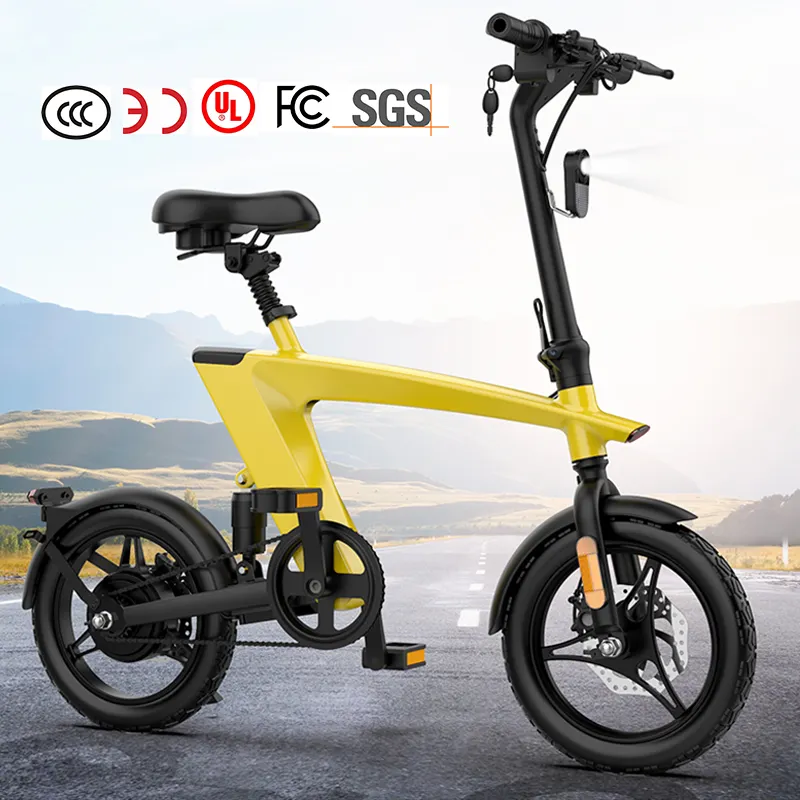 OEM/ODM Elektro Fahrrad küçük şehir e bisiklet 14 inç katlanır hızlı E bisiklet Fiets elektrihidden gizli pil katlanabilir elektrikli bisiklet