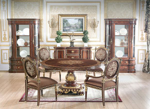 Mesa de Comedor Redonda de la Serie <span class=keywords><strong>Castillo</strong></span> de <span class=keywords><strong>Windsor</strong></span>, Mesa de Comedor Grande de Madera Maciza Tallada de Estilo Europeo - Product Image 3