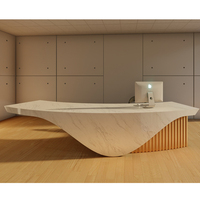 Comptoir de réception d'hôtel en marbre blanc, design de table de réception d'hôpital