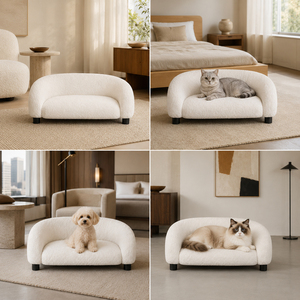 AccioPet <span class=keywords><strong>Canapé</strong></span>-lit de luxe en polaire Teddy pour animaux de compagnie, anti-anxiété, orthopédique, lavable, apaisant, pour chats et chiens, fournisseur en gros OEM/ODM - Product Image 3