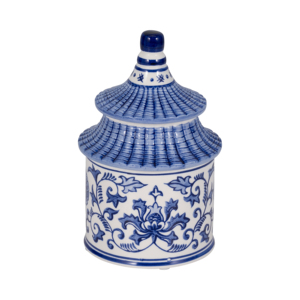 Candela profumata Chinoiserie Pagoda con coperchio, piccola candela decorativa per uso interno ed esterno - Product Image 3