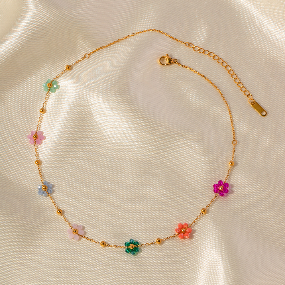 Colorful 5 Flower Necklace