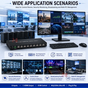 Commutateur <span class=keywords><strong>KVM</strong></span> multi-vueurs HDMI 4K 8x1, prend en charge 8 entrées HDMI, affichage sur un seul écran, contrôle du <span class=keywords><strong>clavier</strong></span> et de la <span class=keywords><strong>souris</strong></span> - Product Image 6