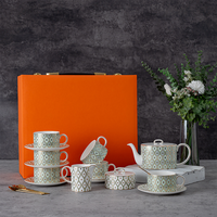 Service à café de luxe en porcelaine fine, 15 pièces, coffret cadeau personnalisé, service à thé de l'après-midi pour la table de haute qualité, vente en gros