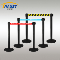 Traust Poteau de Sécurité Rétractable en Acier Inoxydable pour Contrôle de la Foule, avec Sangle Rétractable, pour Gestion de File d'Attente et Sécurité des Files d'Attente
