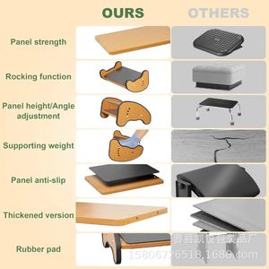 Wooden Footrest Adjustable Solid Wood Rocking <b>Stool</b> For Office Home Gaming Travel Car <b>Garden</b> Wheelchair Use - Product Image 4