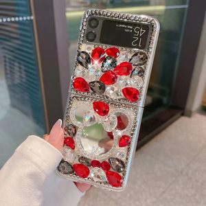 Per Samsung Galaxy Z Flip5/6 custodia per telefono con strass di lusso ZFlod6/5 papillon <span class=keywords><strong>topolino</strong></span> specchio per trucco avanzato - Product Image 4