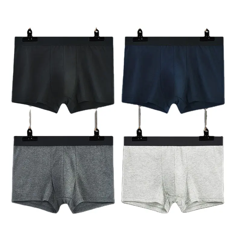 Hot sale top brand men boxer shorts combed cotton plus size breathable men's underwear