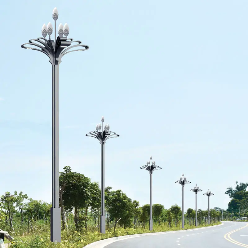 8m 10m 12m 15m 야외 크리에이티브 램프 샤워 풍경 조명 방수 철 예술 중공 주전자 정원 빛