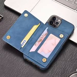 Étui portefeuille zippé professionnel en cuir PU avec porte-cartes pour <span class=keywords><strong>iPhone</strong></span> <span class=keywords><strong>11</strong></span>, 12, 13 et 13 Pro – Housse de protection type sac à main - Product Image 4