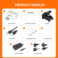 Imprimante d'étiquettes de bureau A318, 150 mm/s, 3 pouces, 80 mm, imprimante d'autocollants, logistique, Bluetooth, imprimante thermique de codes-barres