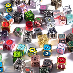 Набор металлических кубиков FACCUB для D&D с индивидуальным логотипом, 16 мм, D6, индивидуальный дизайн, разные цвета, индивидуальная упаковка, для настольных игр D&D RPG - Product Image 2