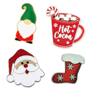 <span class=keywords><strong>2023</strong></span> nouveau plaqué Souvenir personnalisé mignon bonhomme de neige père noël arbre de noël émail broches métal artisanat pour noël - Product Image 2