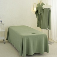 Couvre-lit de beauté pour spa, 4 pièces, ensemble de draps de table de massage, ensemble de linge de table pour le visage de l'hôtel, jupe de lit, drap de cantonnière