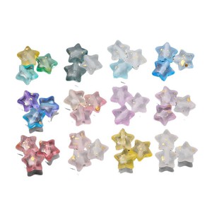 ลูกปัดอะคริลิคไล่เฉดสีทองลายดาวห้าแฉก ขนาด 9.5x10 มม. วัสดุสำหรับทำเครื่องประดับ DIY - Product Image 5