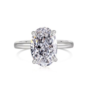 Anelli da Donna ZhuQian all'Ingrosso in Lega Placcata <span class=keywords><strong>Argento</strong></span> <span class=keywords><strong>e</strong></span> <span class=keywords><strong>Oro</strong></span> con Zirconia Cubica Ovale Scintillante - Gioielli Mozzafiato - Product Image 6