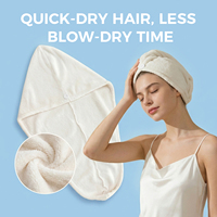 Serviette turban pour cheveux en microfibre gaufrée douce de haute qualité, séchage rapide, absorbante, écologique, légère, avec bouton sécurisé