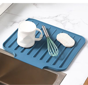 Tappetino Rettangolare Antiscivolo in Silicone con <span class=keywords><strong>Pendenza</strong></span> di Drenaggio; Sottopiatto Minimalista per Asciugatura Piatti e Ciotole per <span class=keywords><strong>Lavello</strong></span> da <span class=keywords><strong>Cucina</strong></span> - Product Image 1