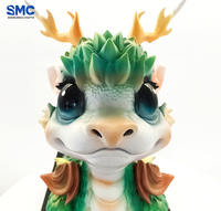 Figurine de dragon bébé sculptée en résine sur mesure SMC, base 3D, statue de dessin animé mignonne, décoration de bureau et de maison, Noël
