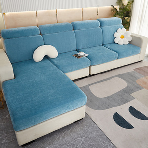 Housse de coussin de canapé en tissu extensible gris pour canapé sectionnel avec fond élastique, personnalisable, luxueuse, moderne, lavable - Product Image 4